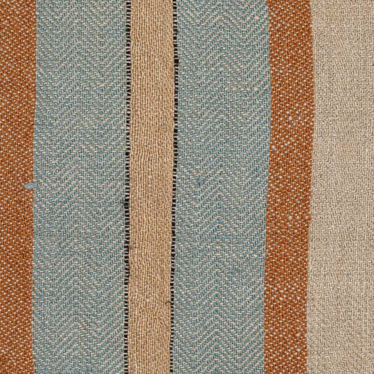 Hello Honey® 20" Blue & Brown Striped Woven Linen Fringed Pillow